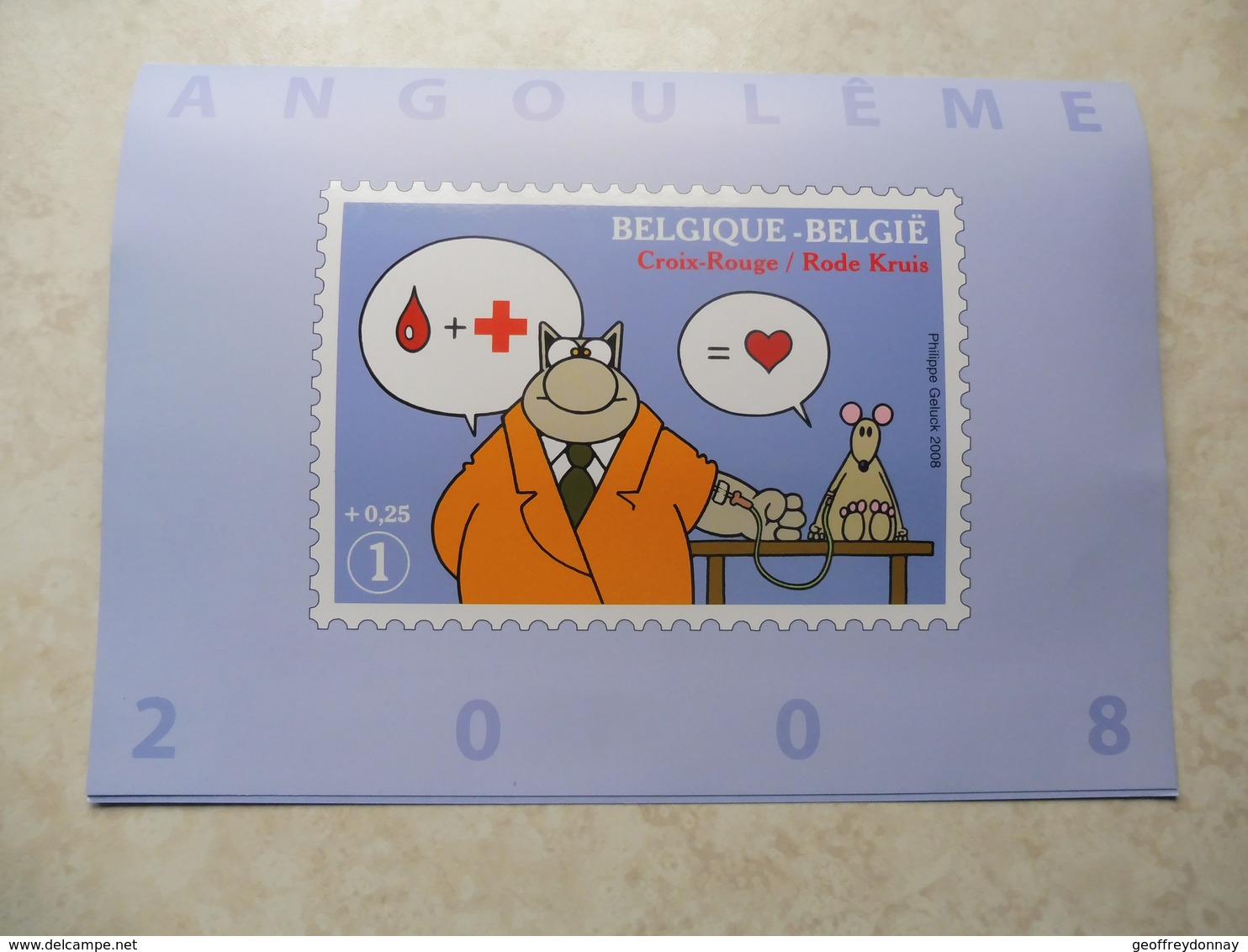 Belgique Belgie Farde Souvenir Numerotée Bd Le Chat Avec Fdc Et First Day Sheet Et Timbre Oblitéré Numero 3747 - 2001-2010