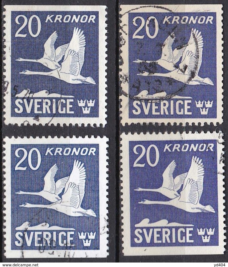 SE612 – SUEDE – SWEDEN – 1953 – SWAN FLIGHT – Y&T # 7a(x4) USED - Usati