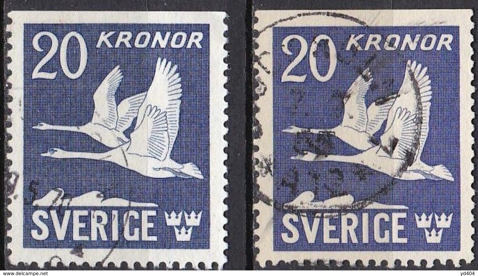 SE612 – SUEDE – SWEDEN – 1953 – SWAN FLIGHT – Y&T # 7a(x4) USED - Gebraucht