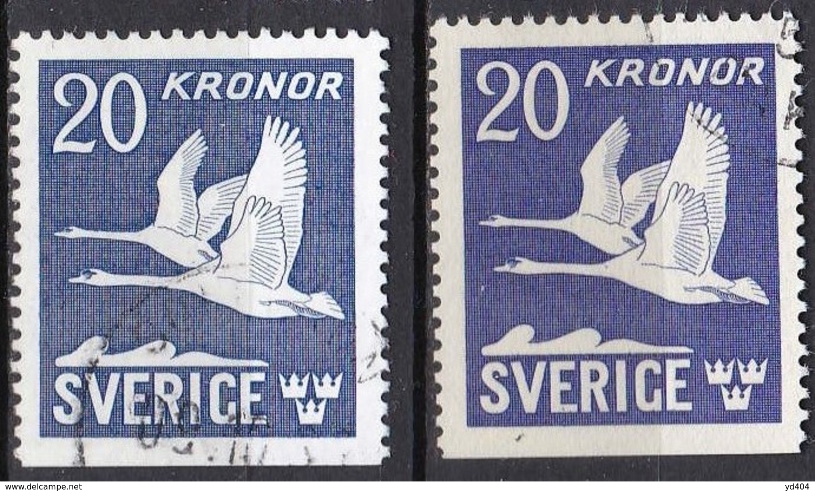 SE612 – SUEDE – SWEDEN – 1953 – SWAN FLIGHT – Y&T # 7a(x4) USED - Usati