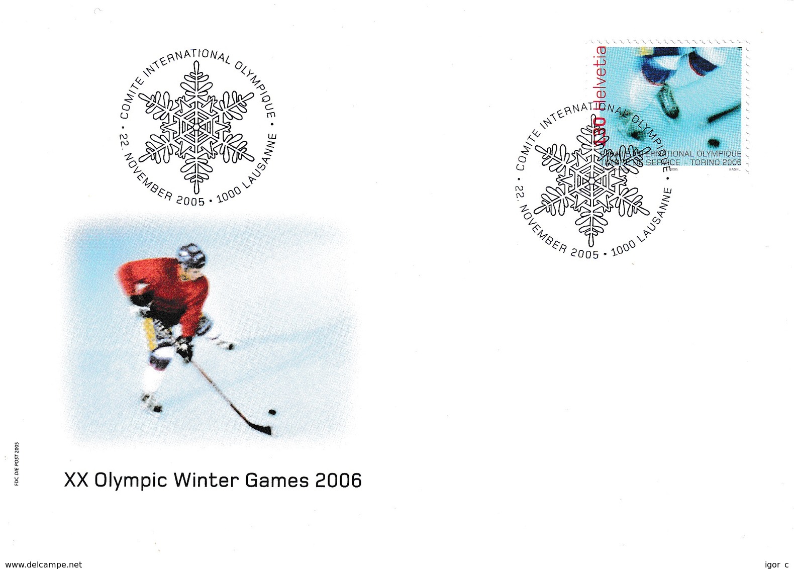 Switzerland 2006 Cover Ice Hockey Sur Glace Eishockey: Winter Olympic Games Torino - Eishockey