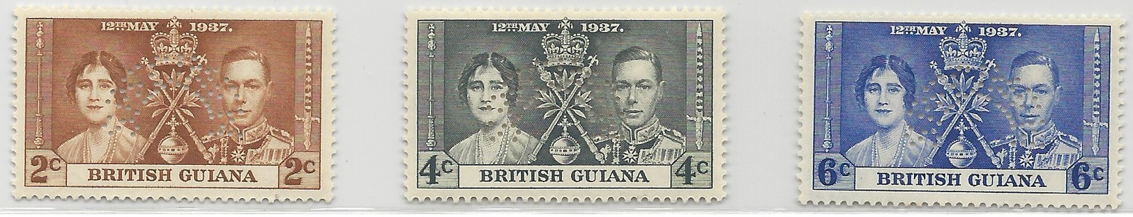 1937 - BRITISH GUIANA - ROYAL WEDDING - SPECIMEN - HINGED - - Altri - America