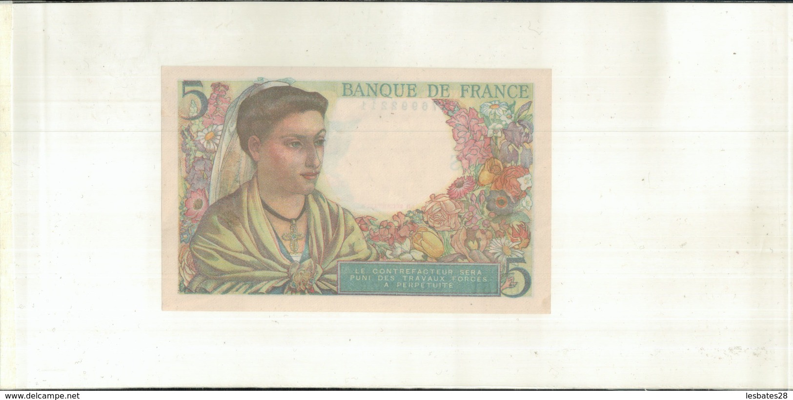 France Billet De 5 Francs  1947-"Berger" 10-30 1947  (Mars Cahier Noir 4/5) - 5 F 1943-1947 ''Berger''