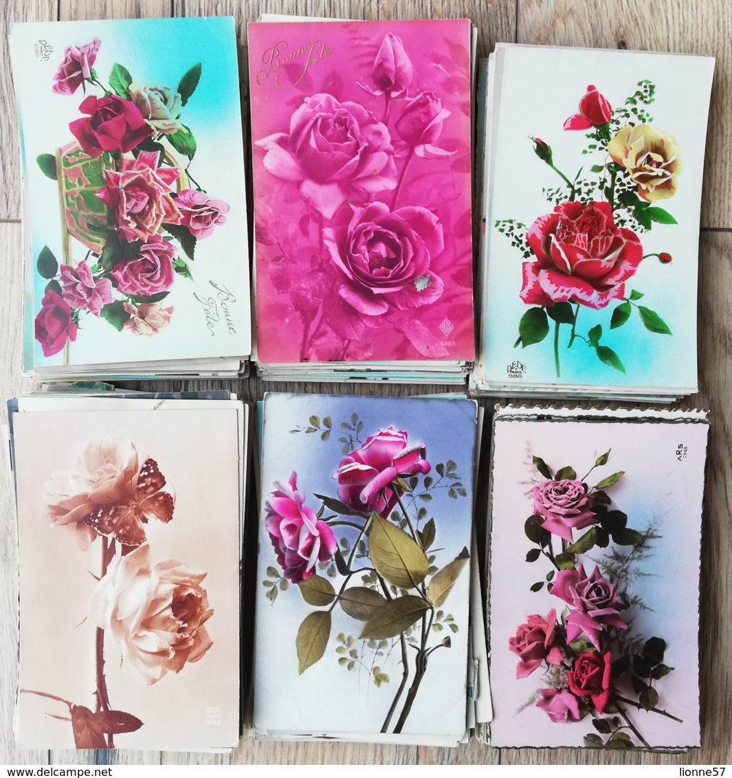 GROS LOT 550 CARTES CPA FANTAISIE FLEURS. Thème Unique LES ROSES. Poids + De 2kg - 500 Postcards Min.