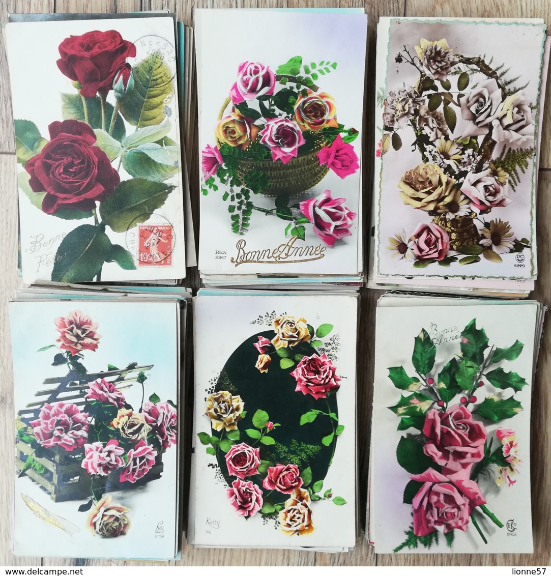 GROS LOT 550 CARTES CPA FANTAISIE FLEURS. Thème Unique LES ROSES. Poids + De 2kg - 500 Postcards Min.