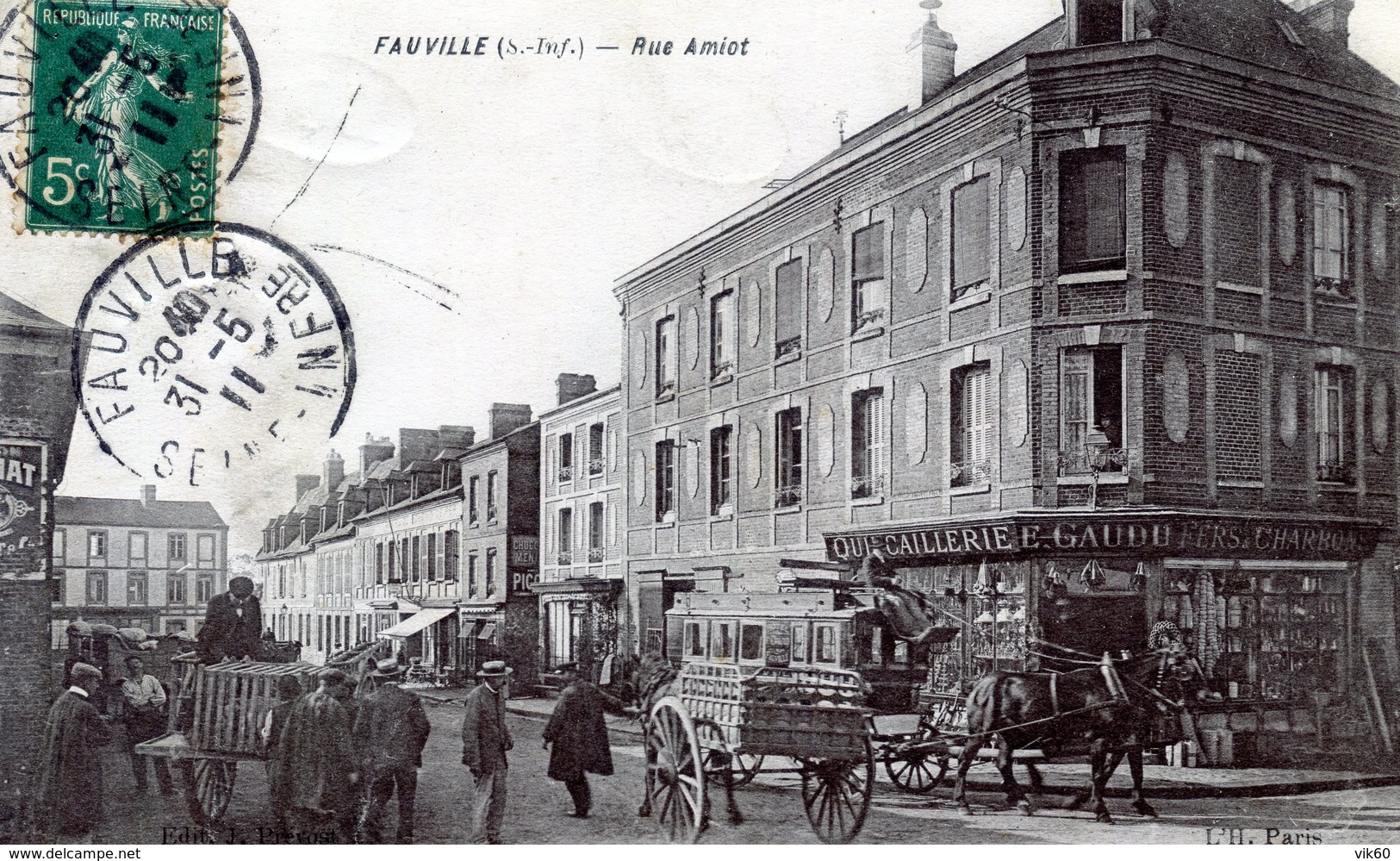 76   FAUVILLE   QUINCAILLERIE GAUDU RUE AMIOT - Other & Unclassified