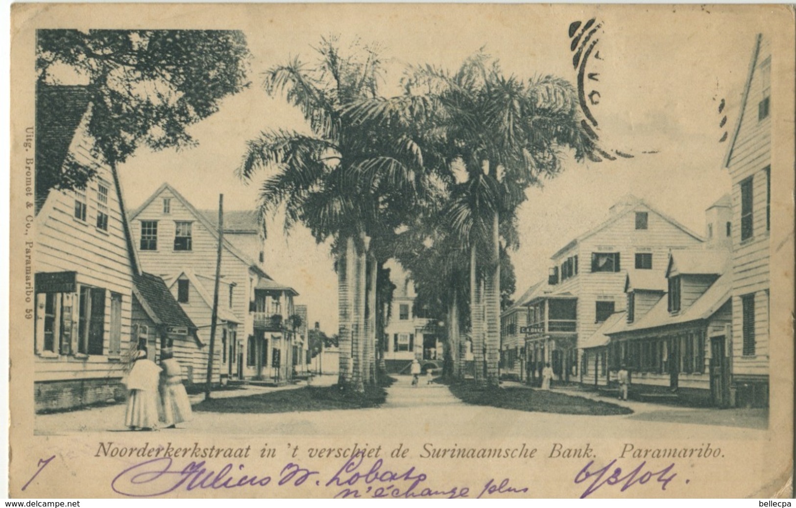 SURINAM Paramaribo Noorderkerkstraat  Petite Animation 1904 - Surinam