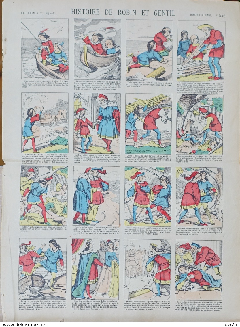 Planche D'Images N° 546, Imagerie D'Epinal (Pellerin & Cie) Histoire De Robin Et Gentil - Collections