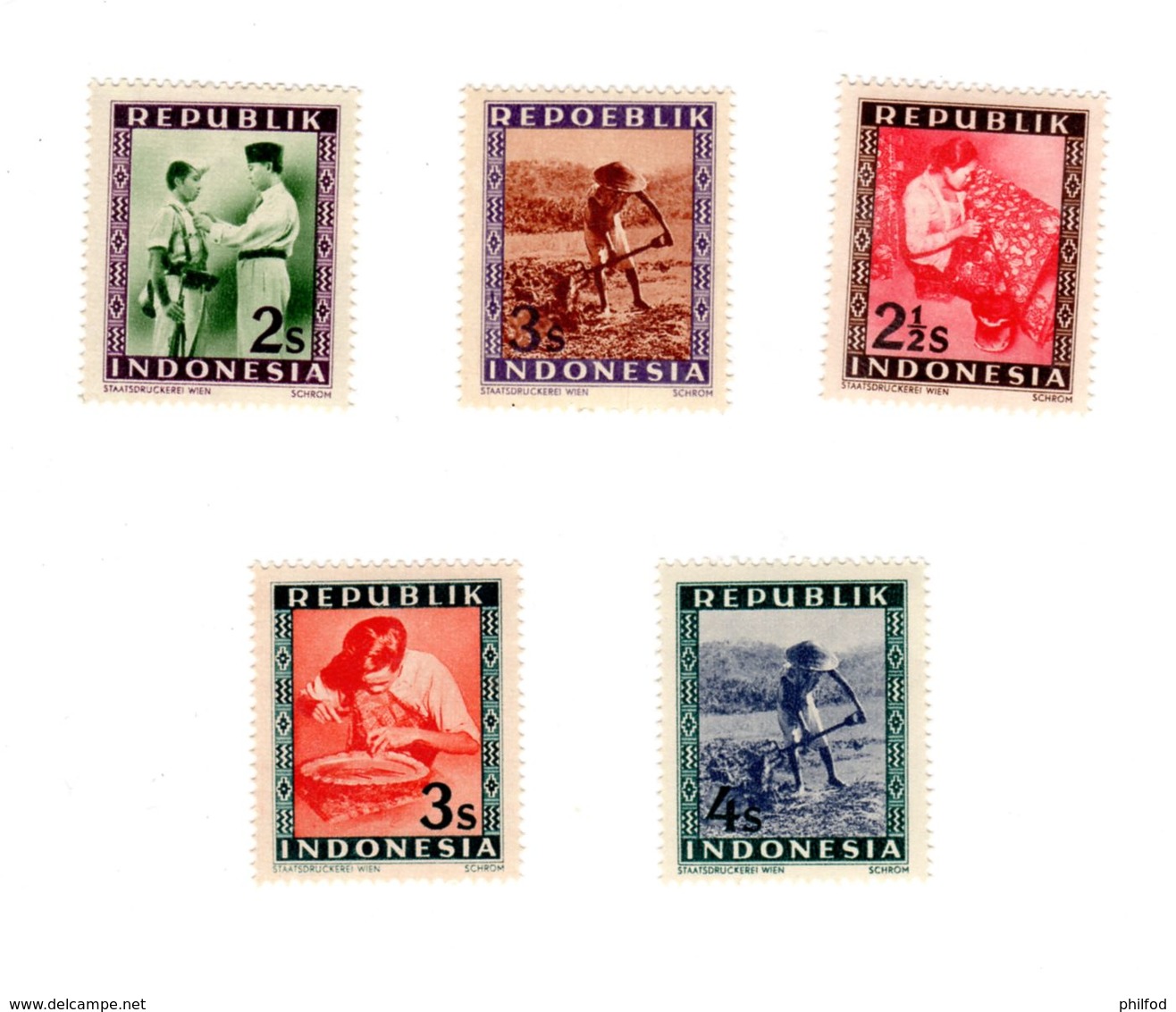 INDONESIA -  5 Timbres - Indonesia