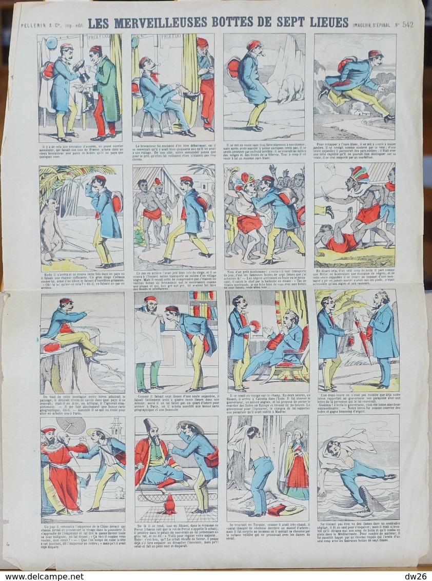 Planche D'Images N° 542, Imagerie D'Epinal (Pellerin & Cie) Les Merveilleuses Bottes De Sept Lieues - Collections