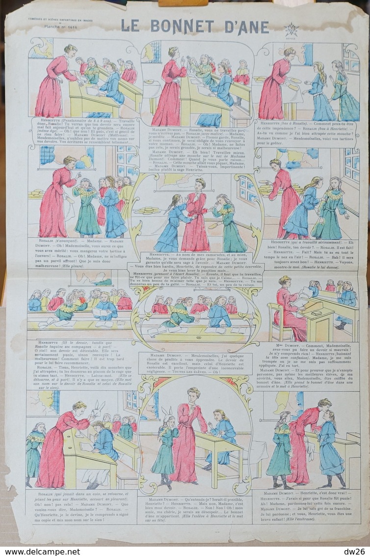 Planche D'Images N° 1414, Imagerie Marcel Vagné (Jarville-Nancy) Le Bonnet D'âne - Collections