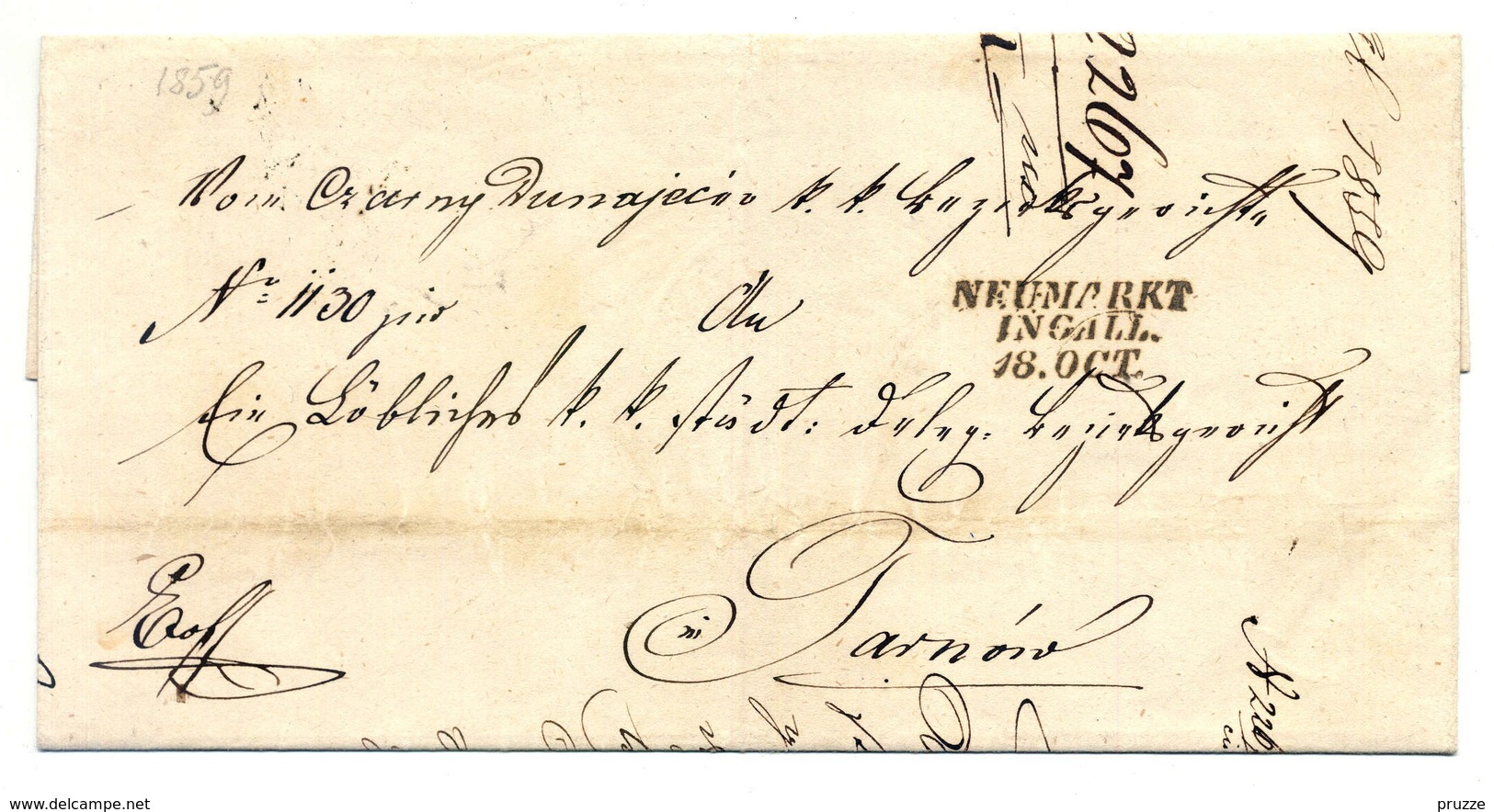 Österreichisch Polen, Neumarkt In Galizien ( Nowy Targ ) 1859 über Bochnia Nach Tarnow - ...-1860 Prephilately