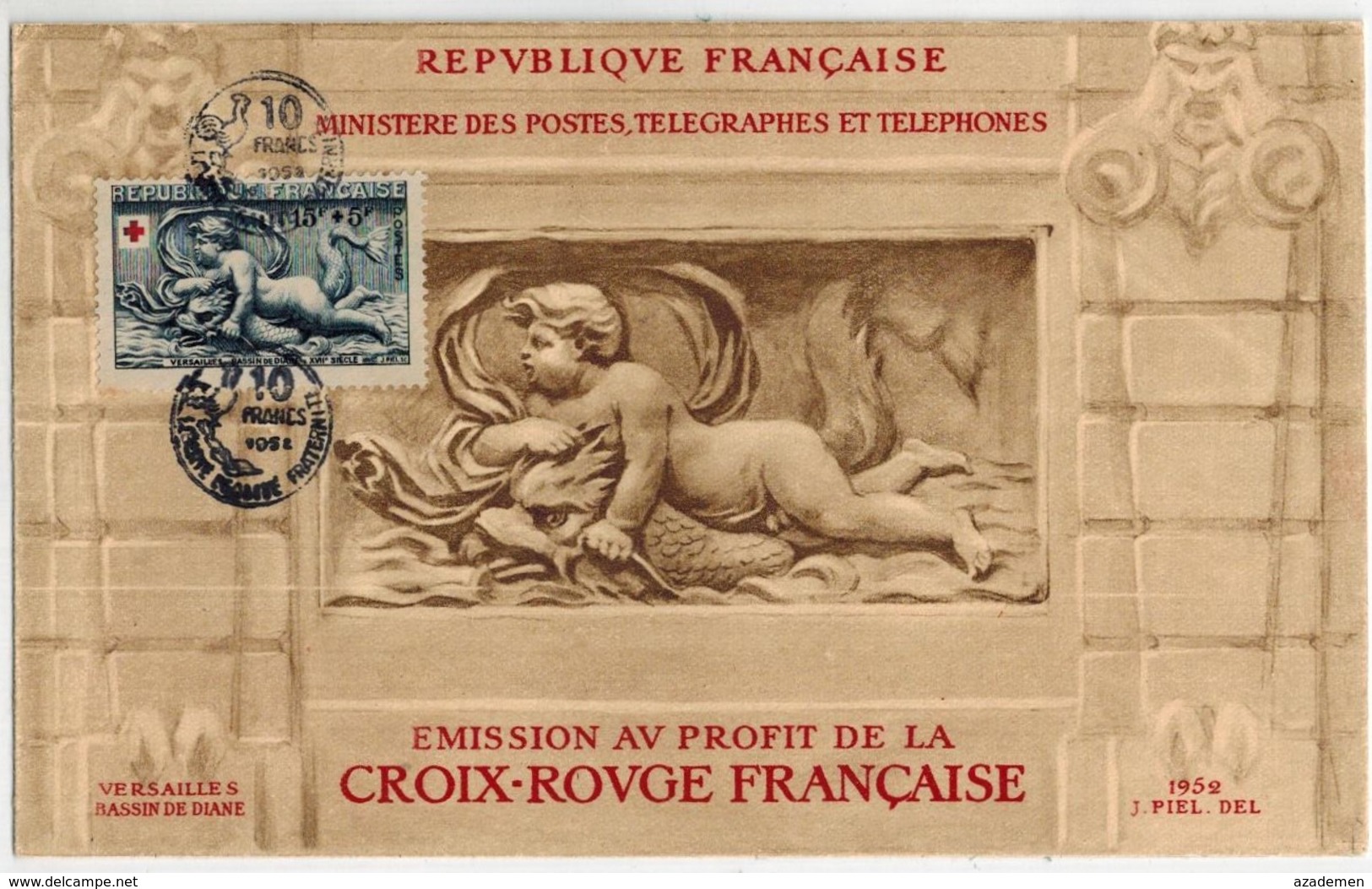 Cp CROIX-ROUGE, Avec Obl. Monnaie 1952 ? - Croix Rouge