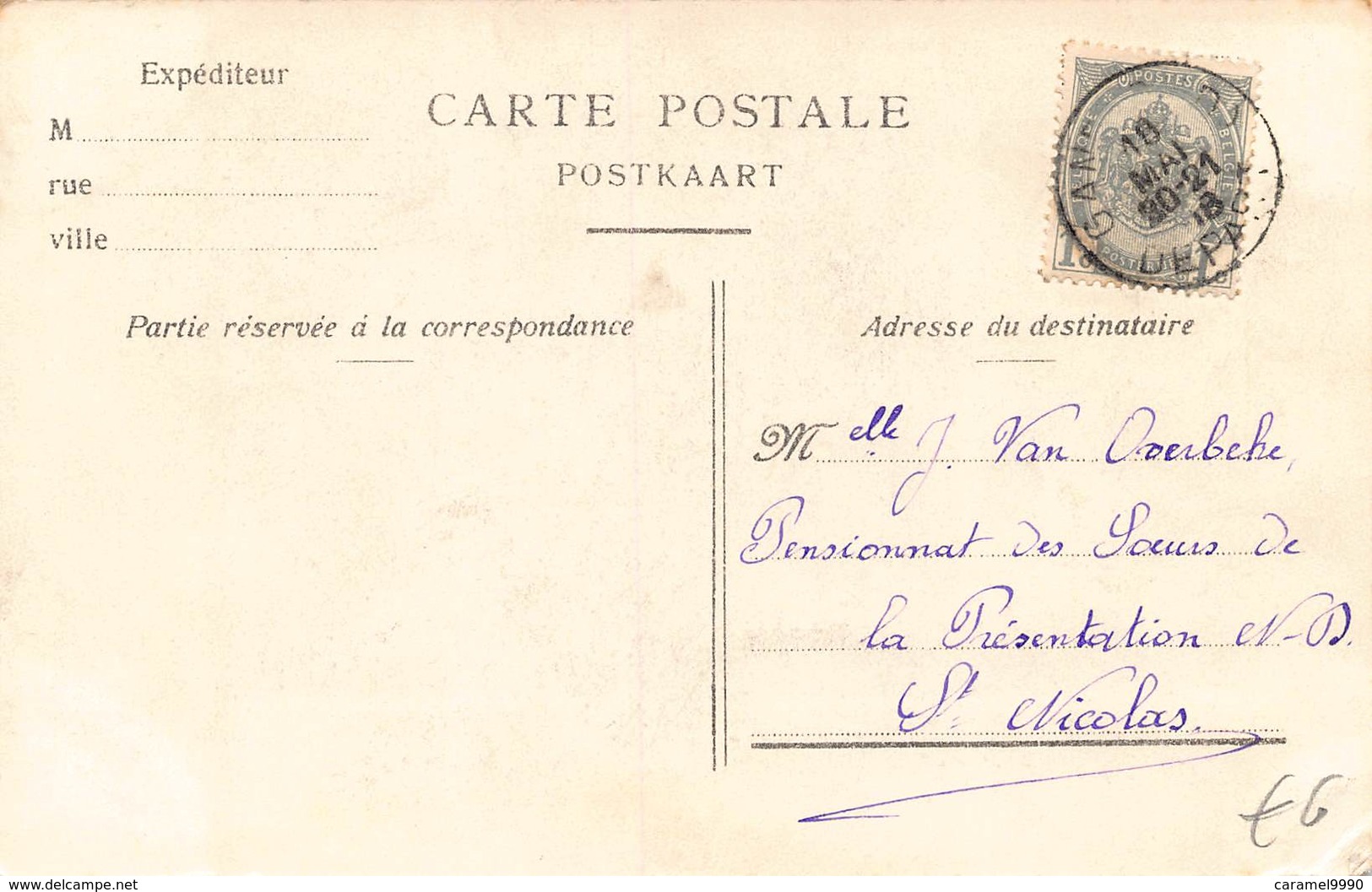 Zaffelare Lochristi  Pensionnat Des Soeurs De Charité  Souvenir Du 19/3/1908     M 2104 - Lochristi