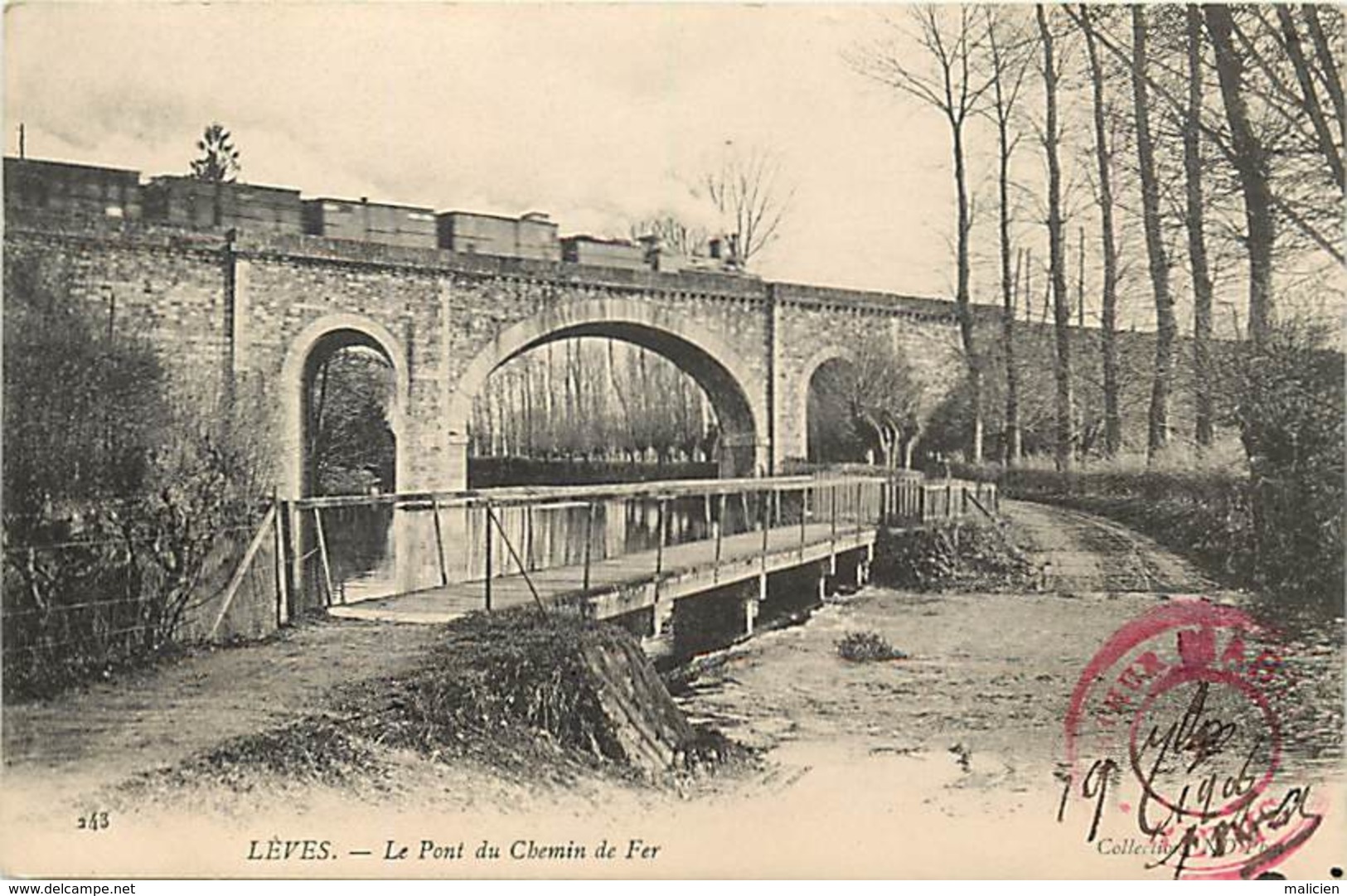 - Dpts Div.-ref-AR589- Eure Et Loir - Lèves - Le Pont Du Chemin De Fer - Passage Du Train - Trains - Carte Bon Etat - - Lèves