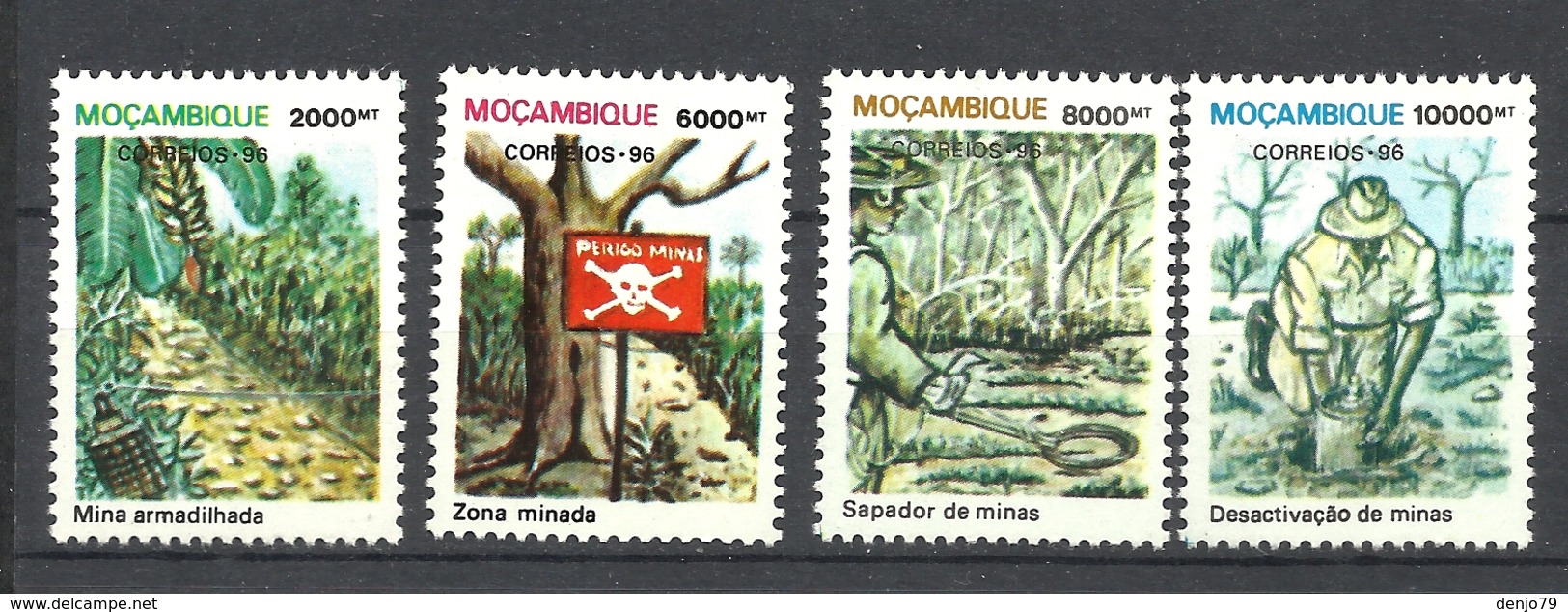 MOZAMBIQUE  1996   REMOVAL OF LAND MINES  SET MNH - Mozambico