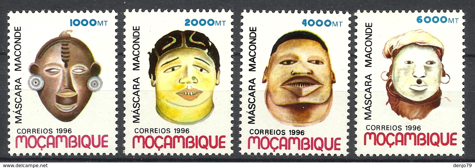 MOZAMBIQUE  1996  MAKONDE MASKS SET MNH - Mozambique