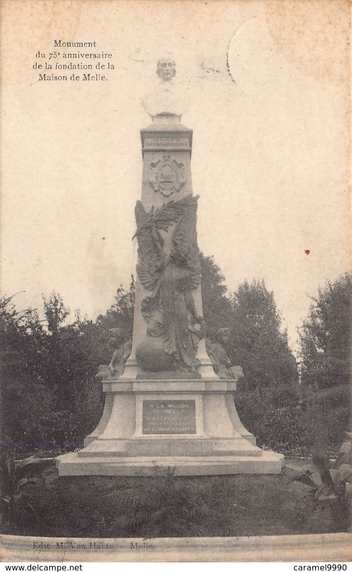 Melle Gent    Gand  Maison De Melle Lez Gand   Monument Du 75e Anniversaire De La Fondation De La Maison De Melle M 2198 - Melle