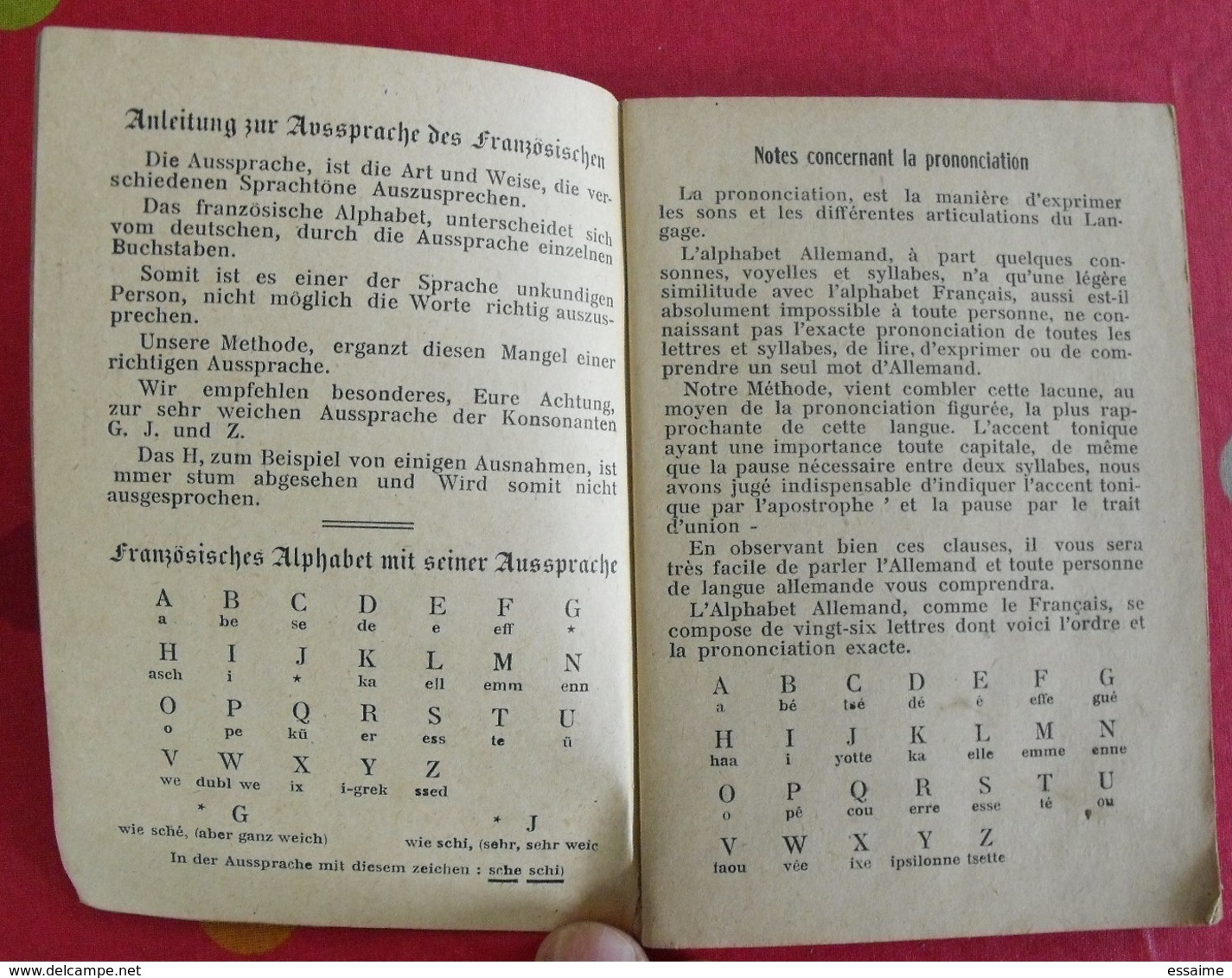 Nouvelle Méthode De Conversation Français-allemand, Deutsch-französisch. Parmentier 1919 + Calendrier - 18 Ans Et Plus