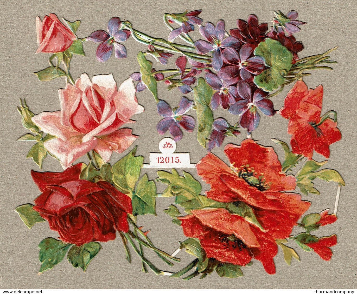 SCHÄFER & SCHEIBE N° 12015 - SCRAP - DECOUPIS  - Gaufré / Embossed - Flowers - Roses / Fleurs -2 Scans - Flowers