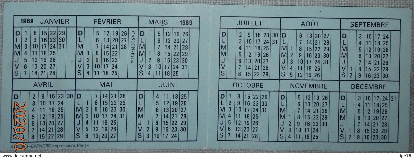 Petit Calendrier Poche 1989 Petit Larousse - Small : 1981-90