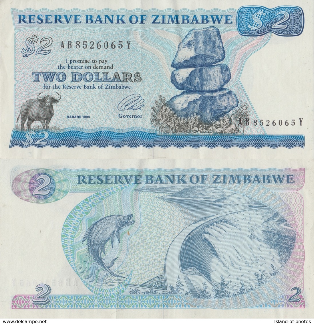 Zimbabwe / 2 Dollars / 1994 / P-1(c) / UNC - Zimbabwe