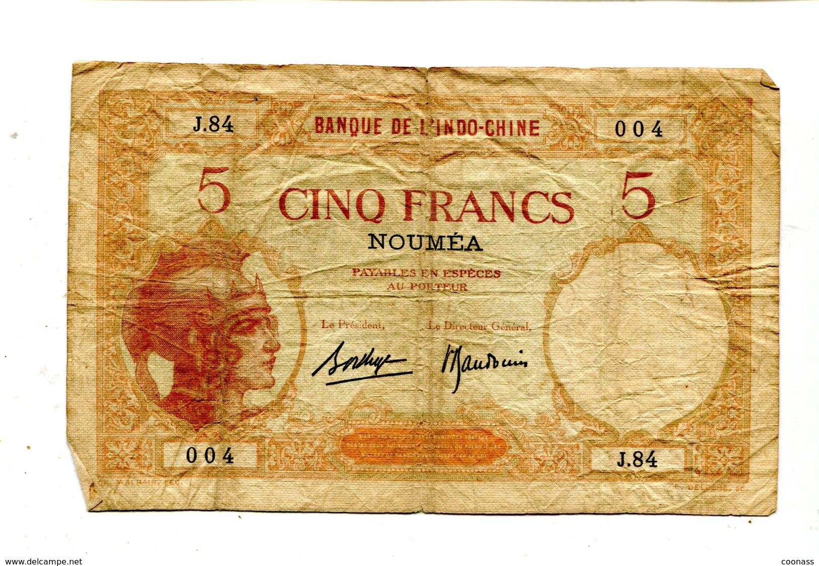 NEW CALEDONIA NOUMEA 5 FRANCS F+ 3.95 - Other - Oceania