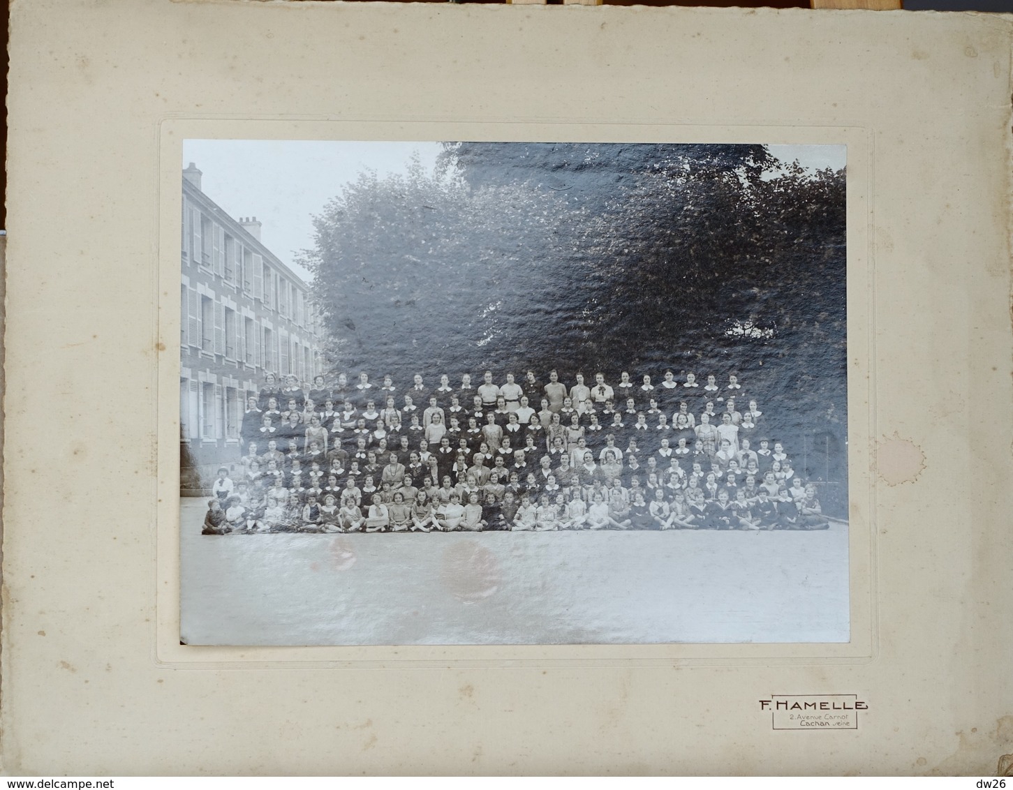 Photo De Groupe Classes Lycée College - Jeunes Filles En Col Blanc - Photo F. Hamelle, Cachan 1936 à Identifier - Personnes