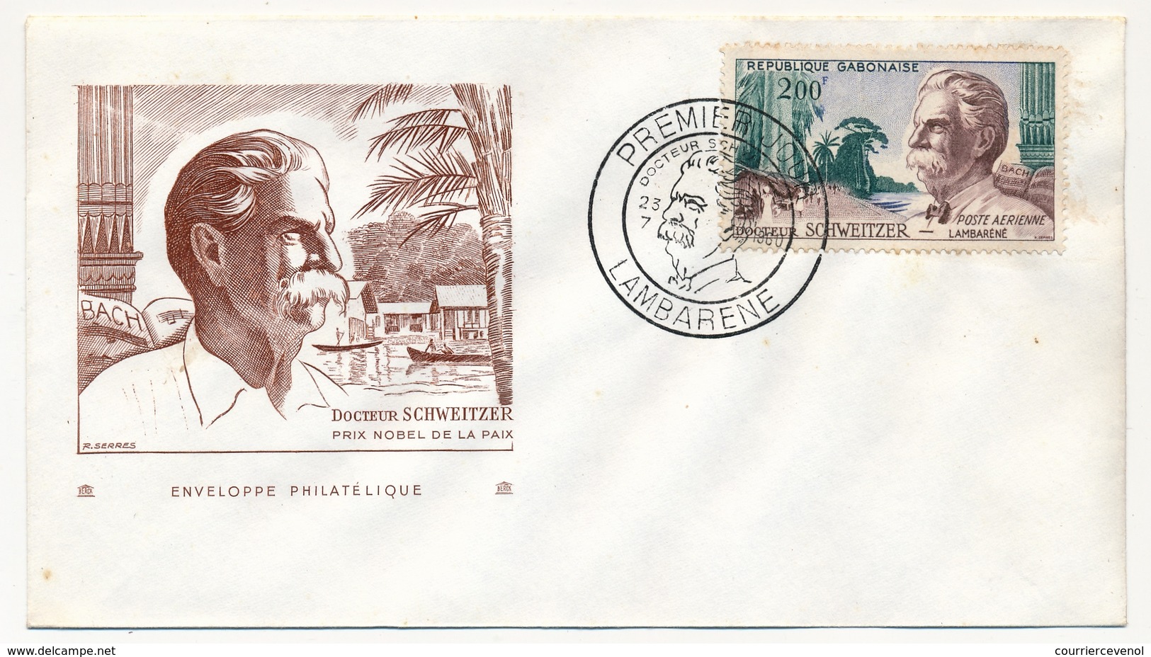 GABON - Enveloppe FDC - Docteur Schweitzer - Lambaréné 23/7/1960 - Gabon (1960-...)