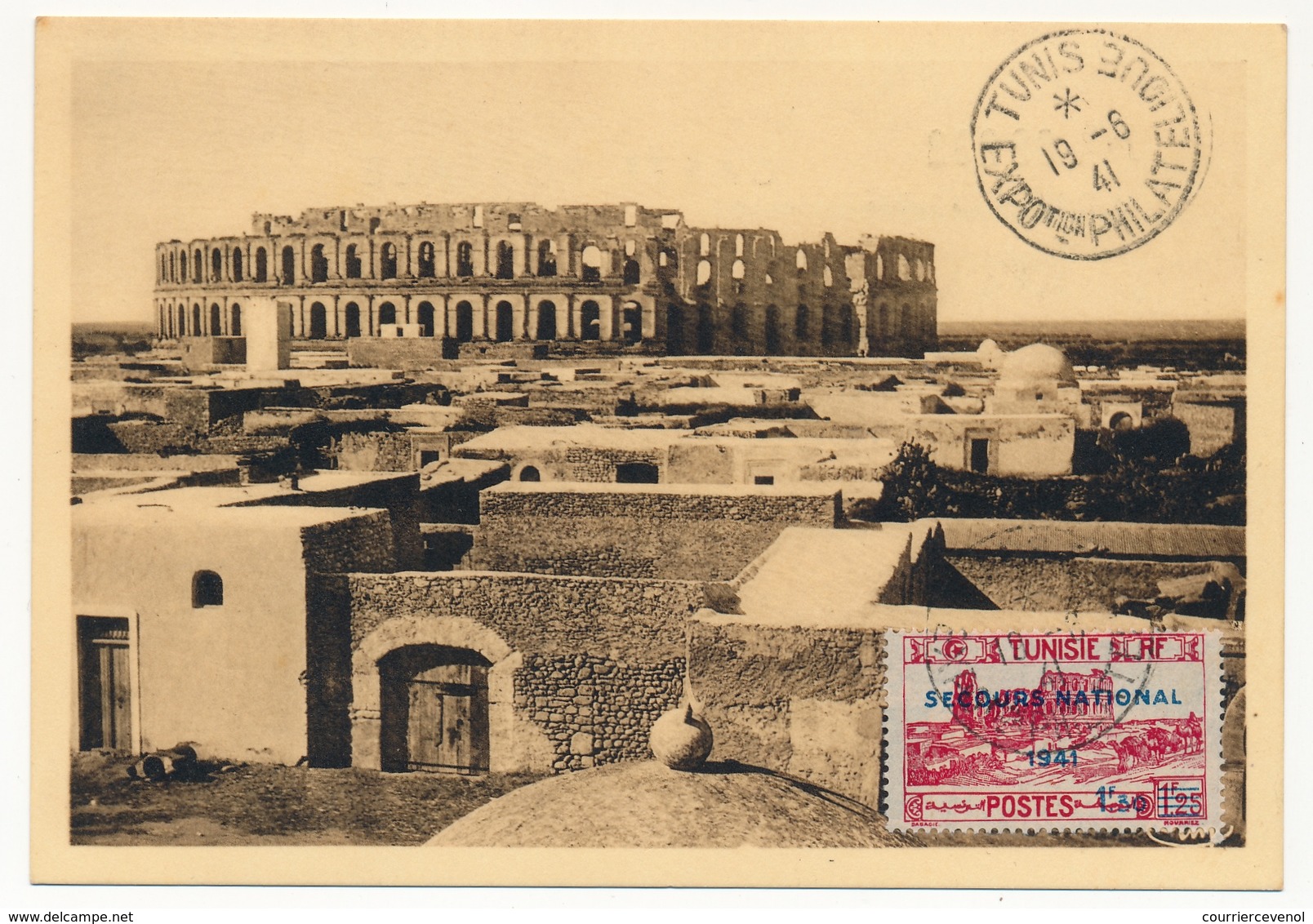 TUNISIE - 4 Cartes Maximum - Série Secours National 1941 - Exposition Philatélique De Tunis 1941 - Lettres & Documents