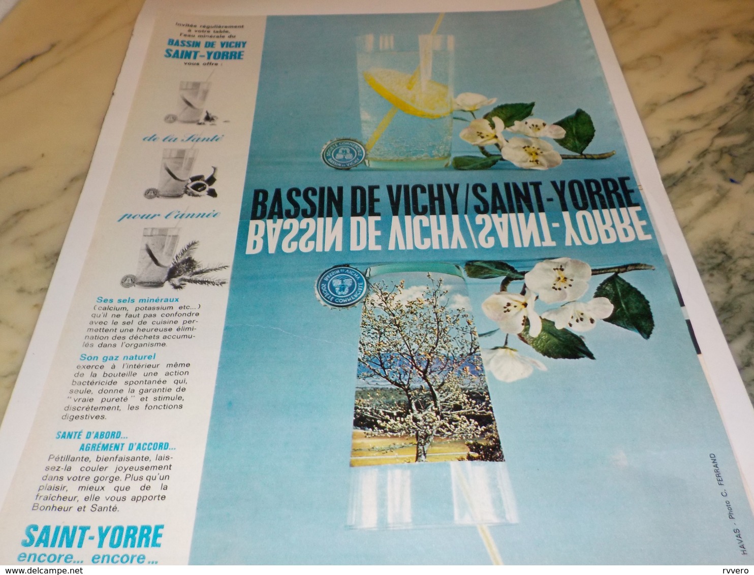 ANCIENNE PUBLICITE BASSIN DE VICHY SAINT YORRE 1963 - Affiches