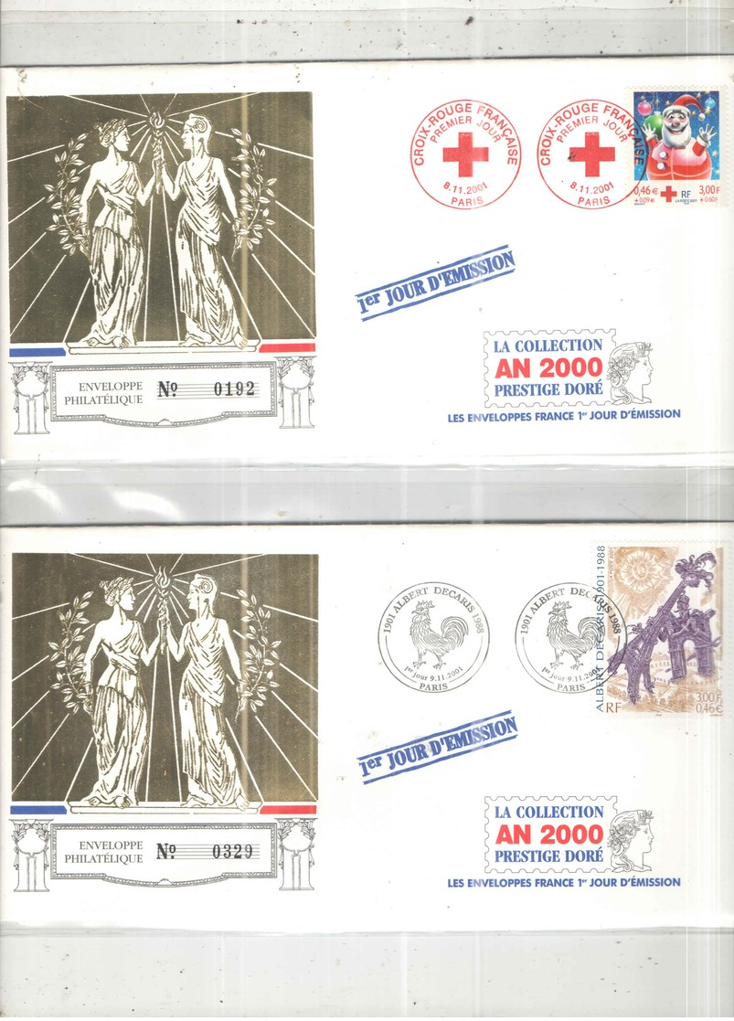 Francia 2001 FDC Croce Rossa Scott.B 705+See Scan Album Collection Prestige Dorè; - 2000-2009