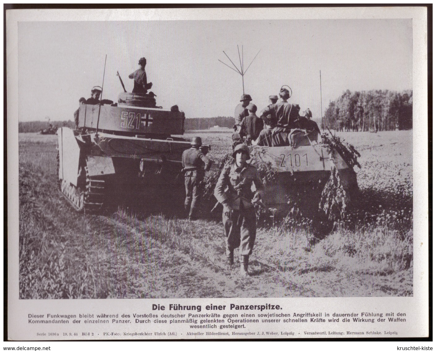 Dt- Reich (007821) Propagandasammelbild, Bilderdienst Weber Leipzig, Die Führung Einer Panzerspitze - Storia Postale
