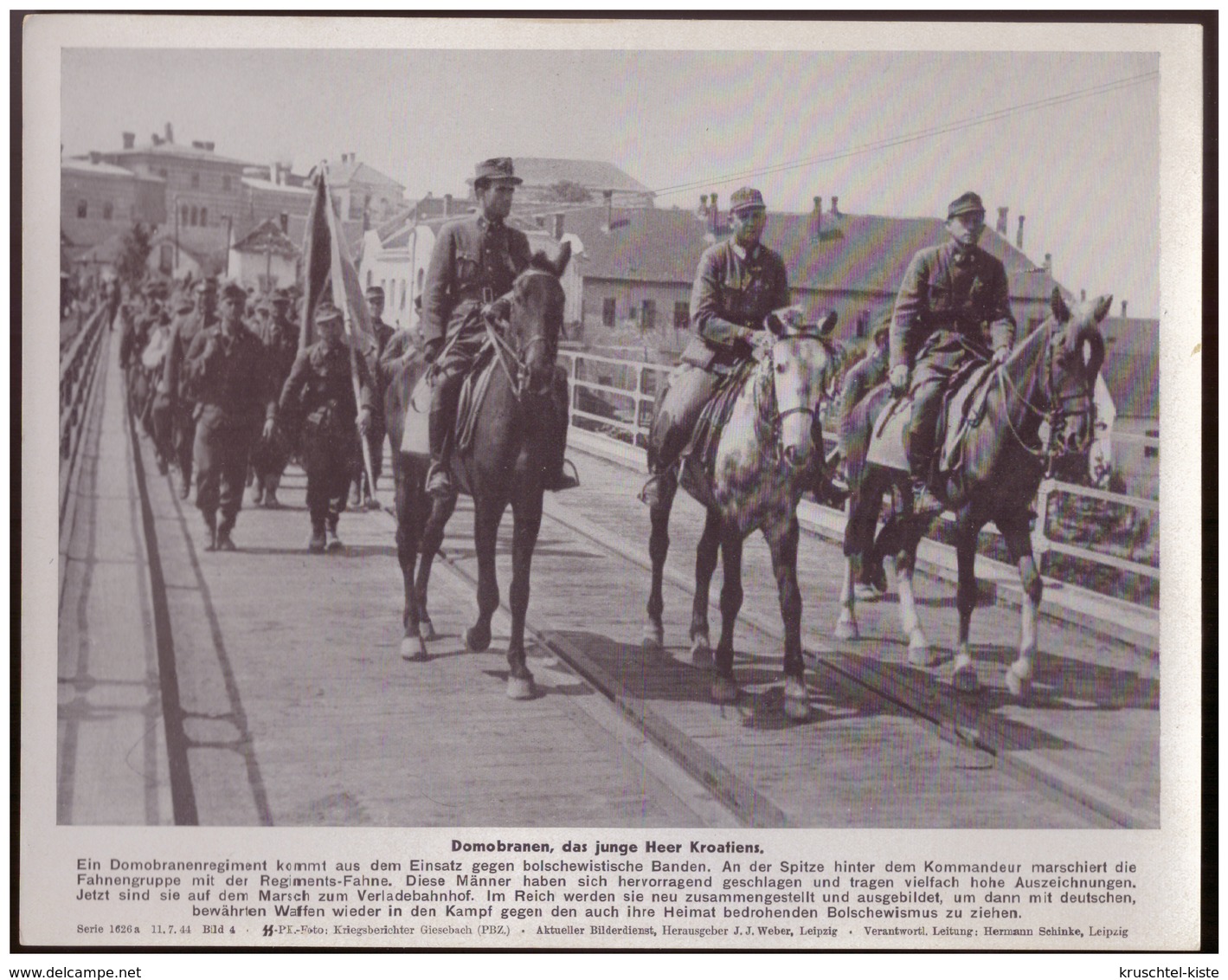 Dt- Reich (007897) Propagandasammelbild, Bilderdienst Weber Leipzig, SS- PK Foto, Domobanen, Das Junge Heer Kroatiens - Briefe U. Dokumente