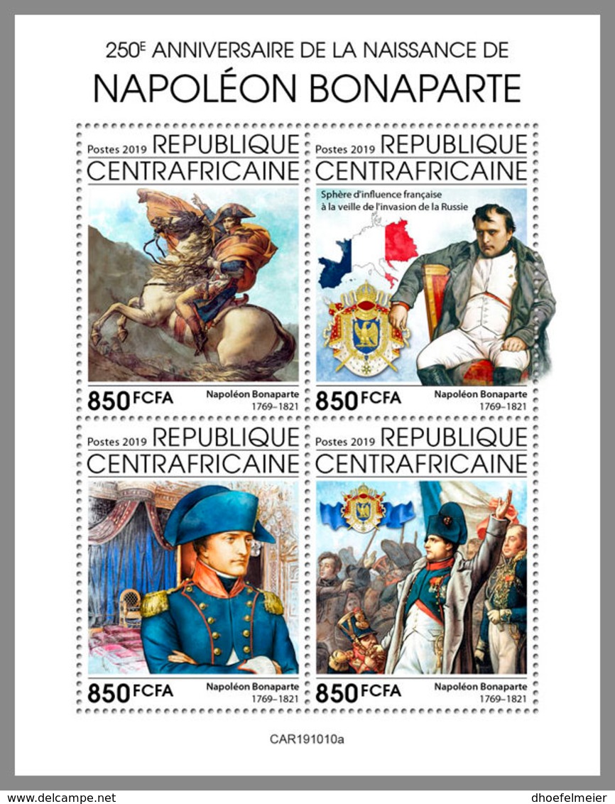 CENTRALAFRICA 2019 MNH Napoleon Bonaparte M/S - IMPERFORATED - DH2009 - Franz. Revolution