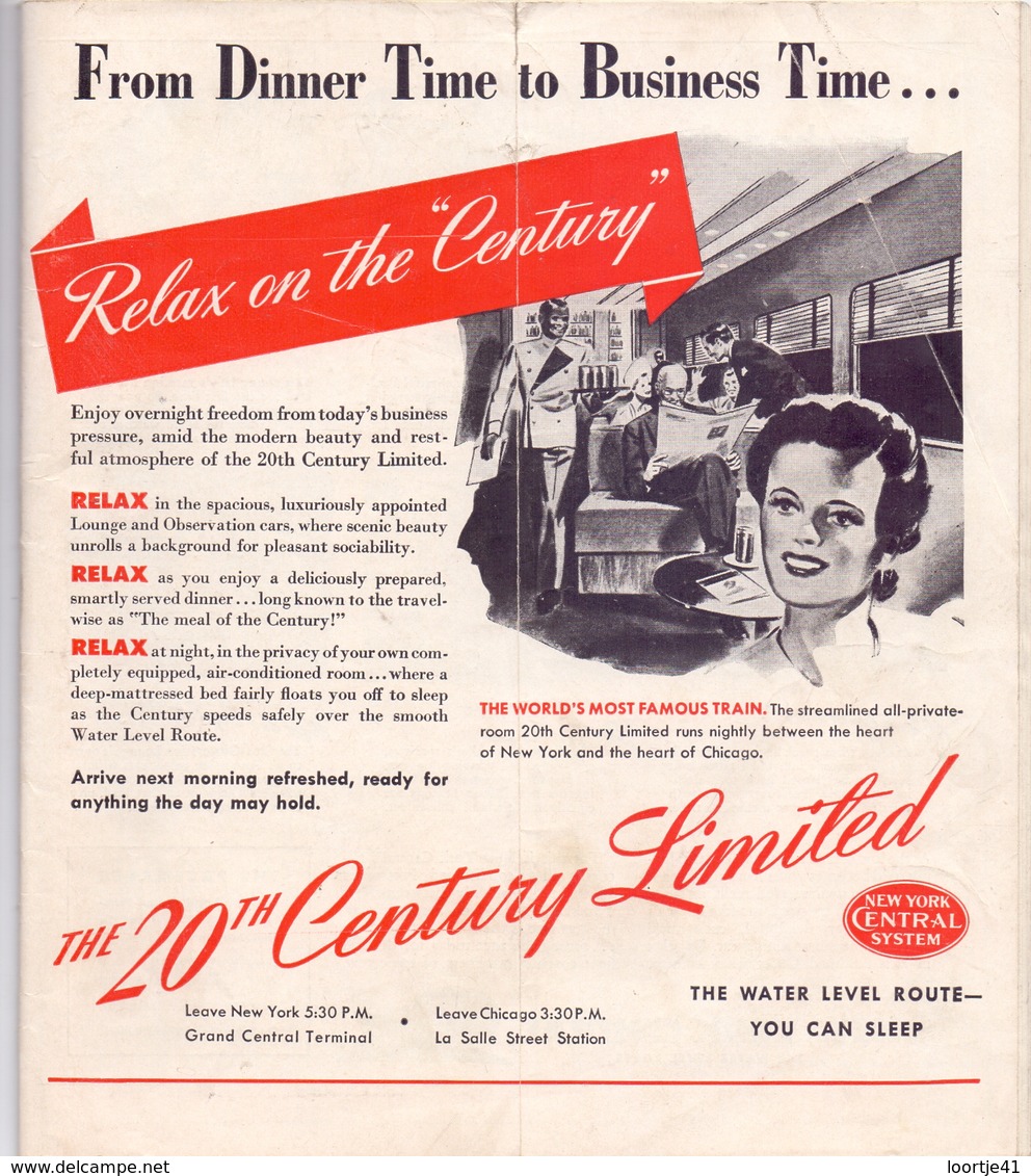 Brochure Dépliant  Toerisme Tourisme - Horaires  Timetables Trains New York Central System - 1945 - World