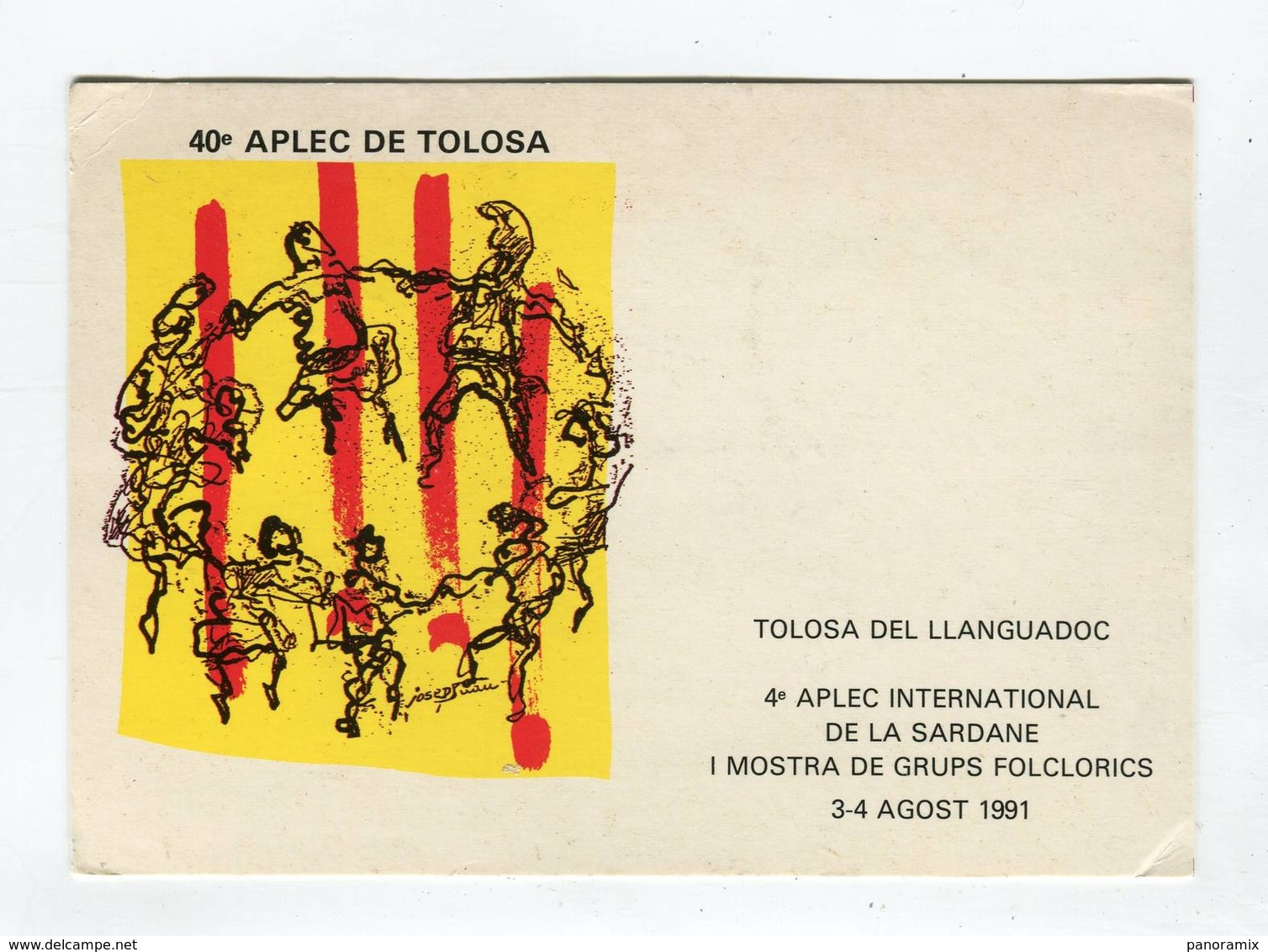 C.P °_ Folklore-Grups Folclorica-40ème APLEC De La Sardane-Toulouse-1991 - Danses