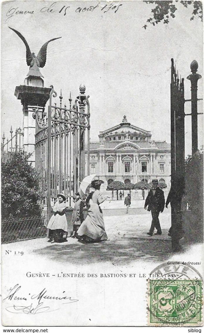 CPA  - GENEVE - L'entrée Des Bastions Et Le Théâtre - Genève