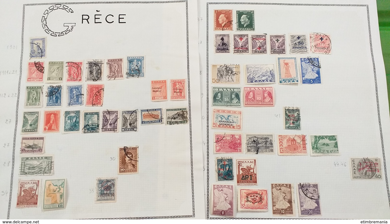 LOT N° e 308 GRECE  neufs * ou obl collection. sur page d'albums