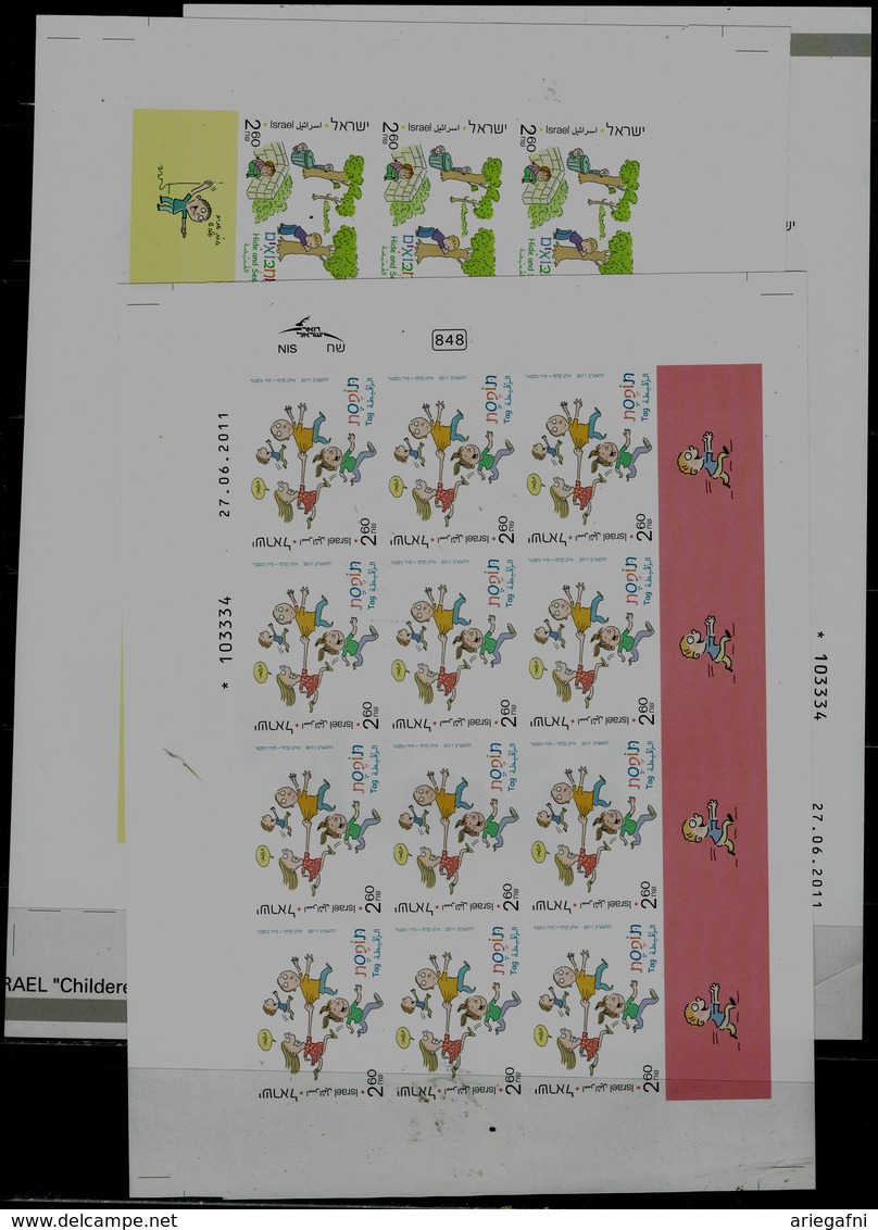 ISRAEL  2011 CHILDRE`S GAMES SET OF 3 SHEETS IMPERF MNH VF!! - Non Dentellati, Prove E Varietà