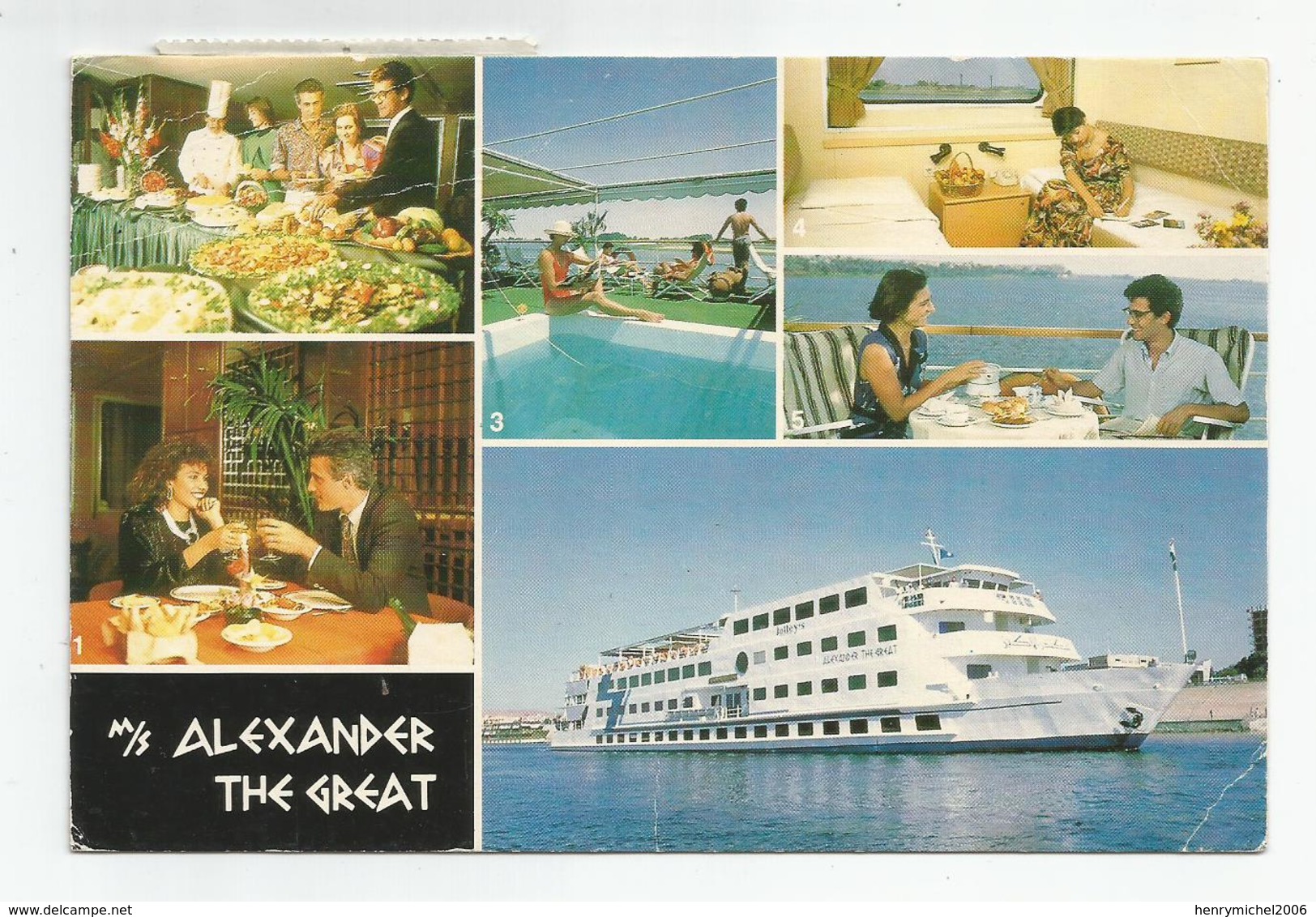 Cpm Bateau Ms Alexander The Great The Great Owner Jolley's Travel Tours Cairo Egypt - Paquebote