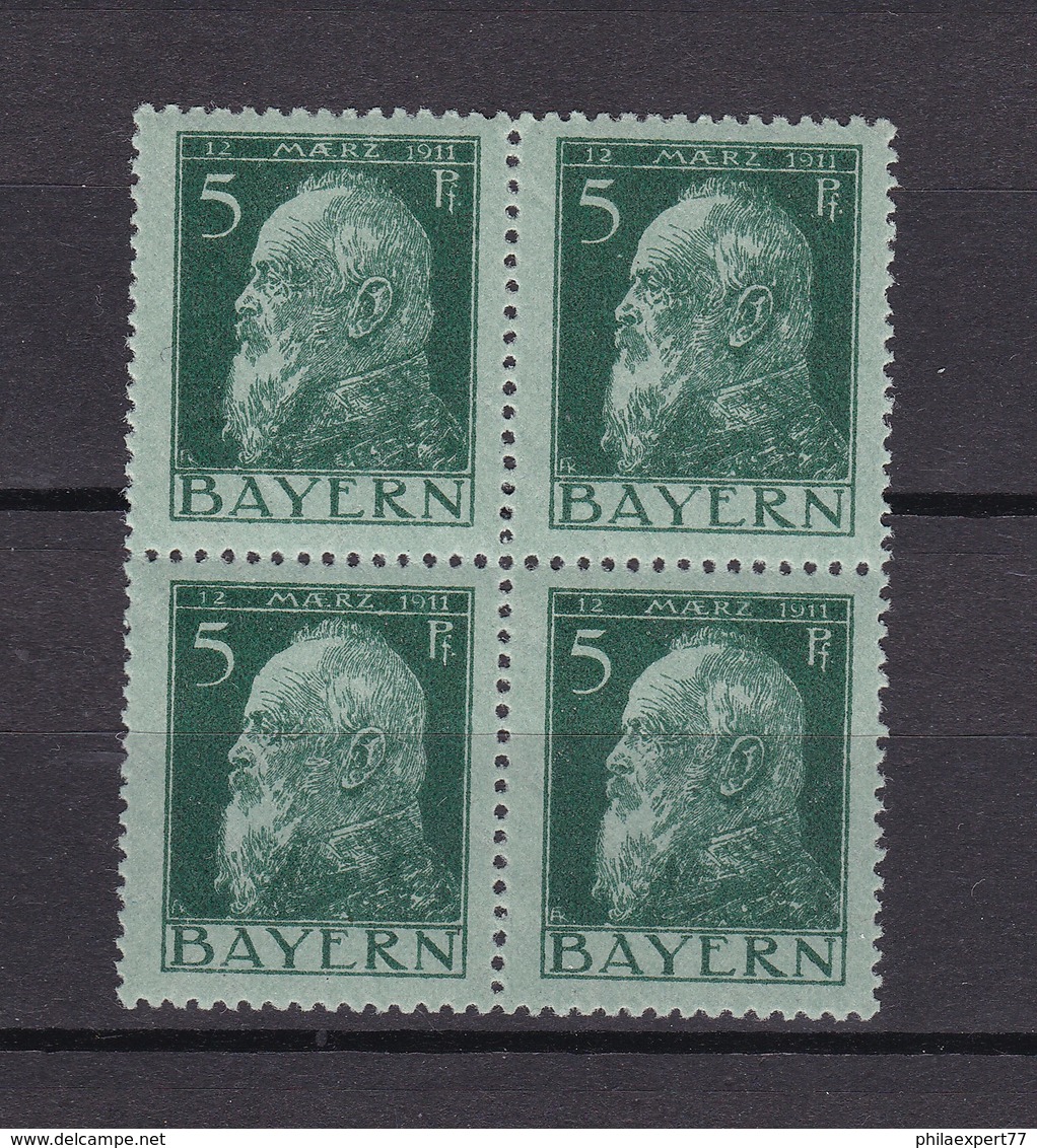 Bayern - 1911 - Michel Nr. 77 II - Viererblock - Ungebr./Postfrisch - Sonstige & Ohne Zuordnung