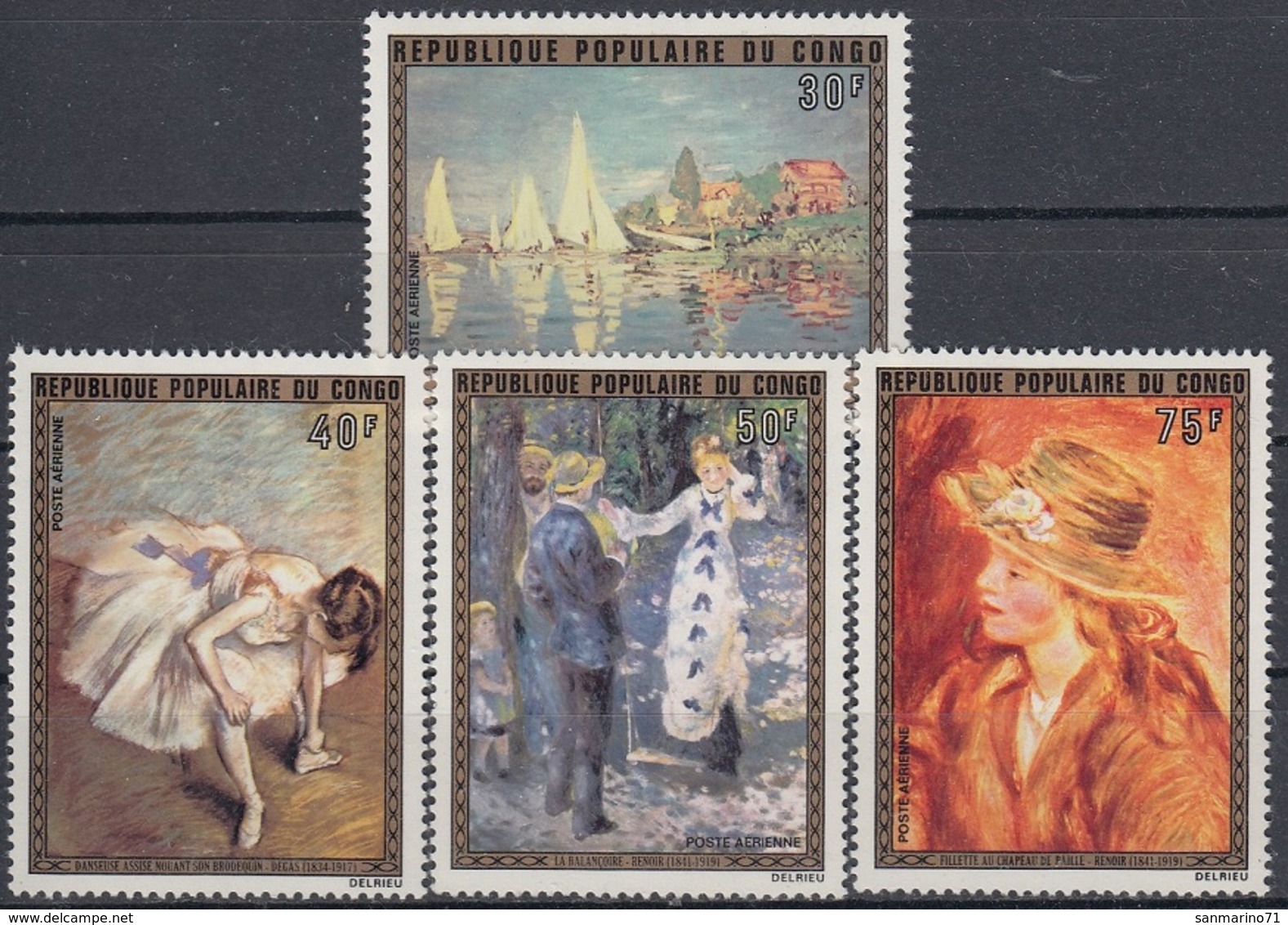 CONGO 436-439,unused,Renoir - Impressionismo