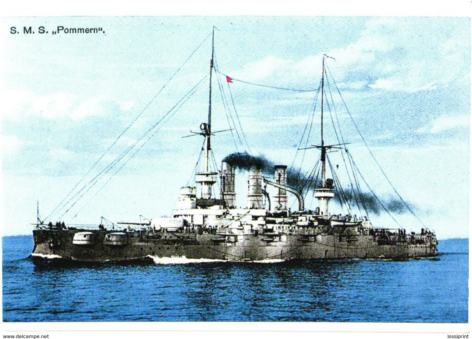 Germany War Ship S.M.S. Pommern - Guerre