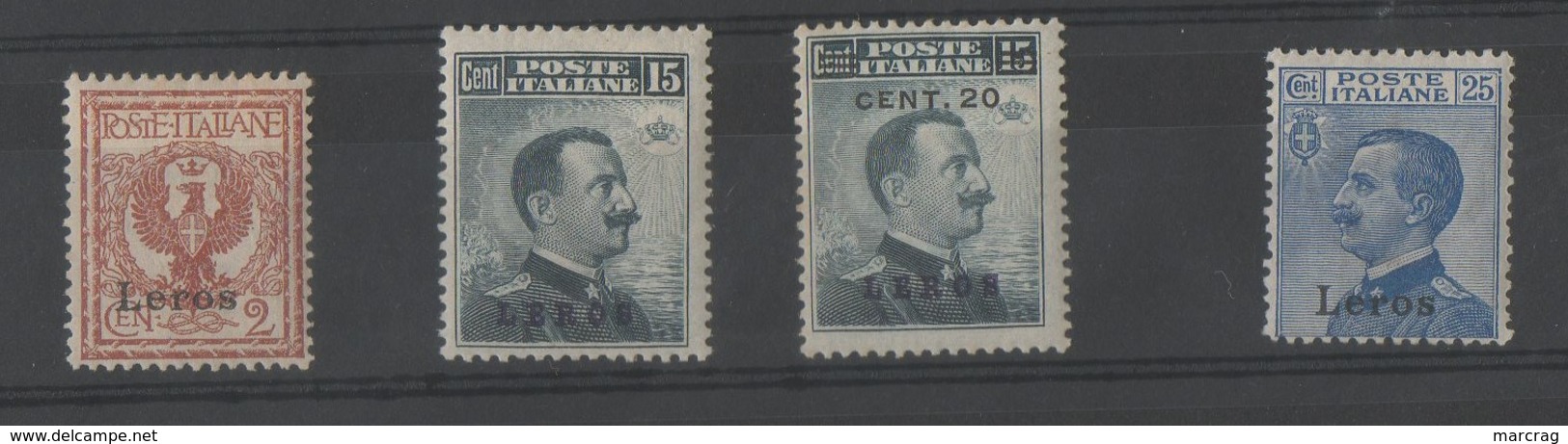 TIMBRES AVEC CHARNIERES OCCUPATION ITALIENNE - Egée (Lero)