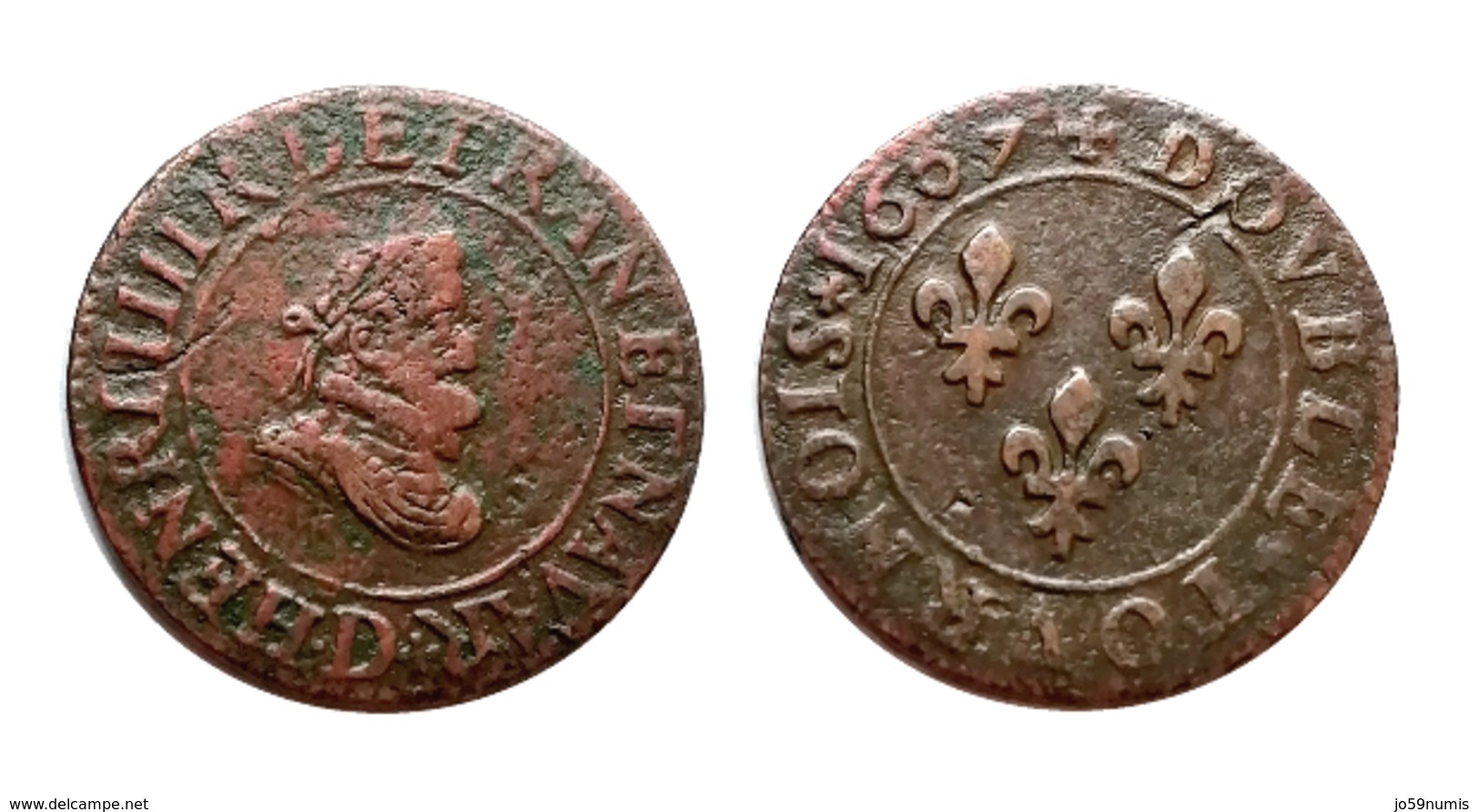 HENRI IV Double Tournois 1607 D (Lyon) N°2 - 1589-1610 Enrico IV