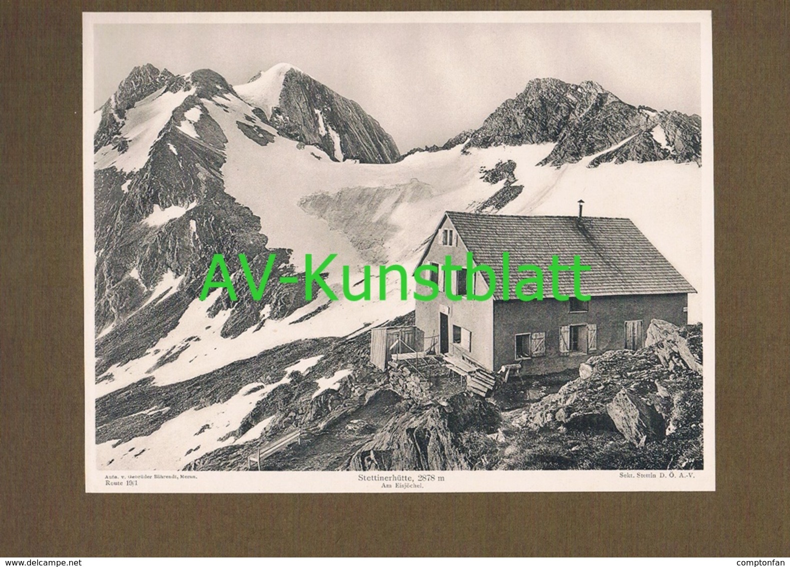 263-2 Stettiner Hütte Rifugio Francesco Petrarca Sektion Stettin Lichtdruck 1908 !! - Documenti Storici