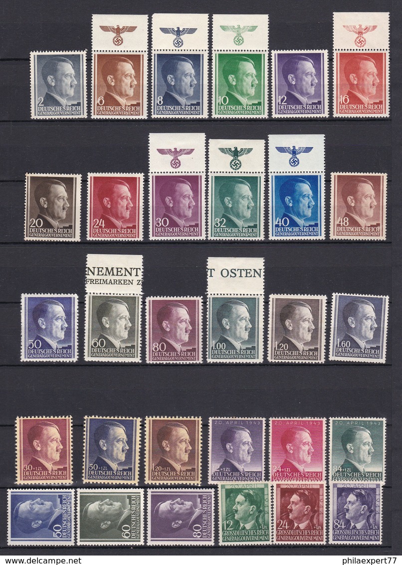 Generalgouvernement - 1941/44 - Sammlung - Ungebr./Postfrisch - Occupation 1938-45