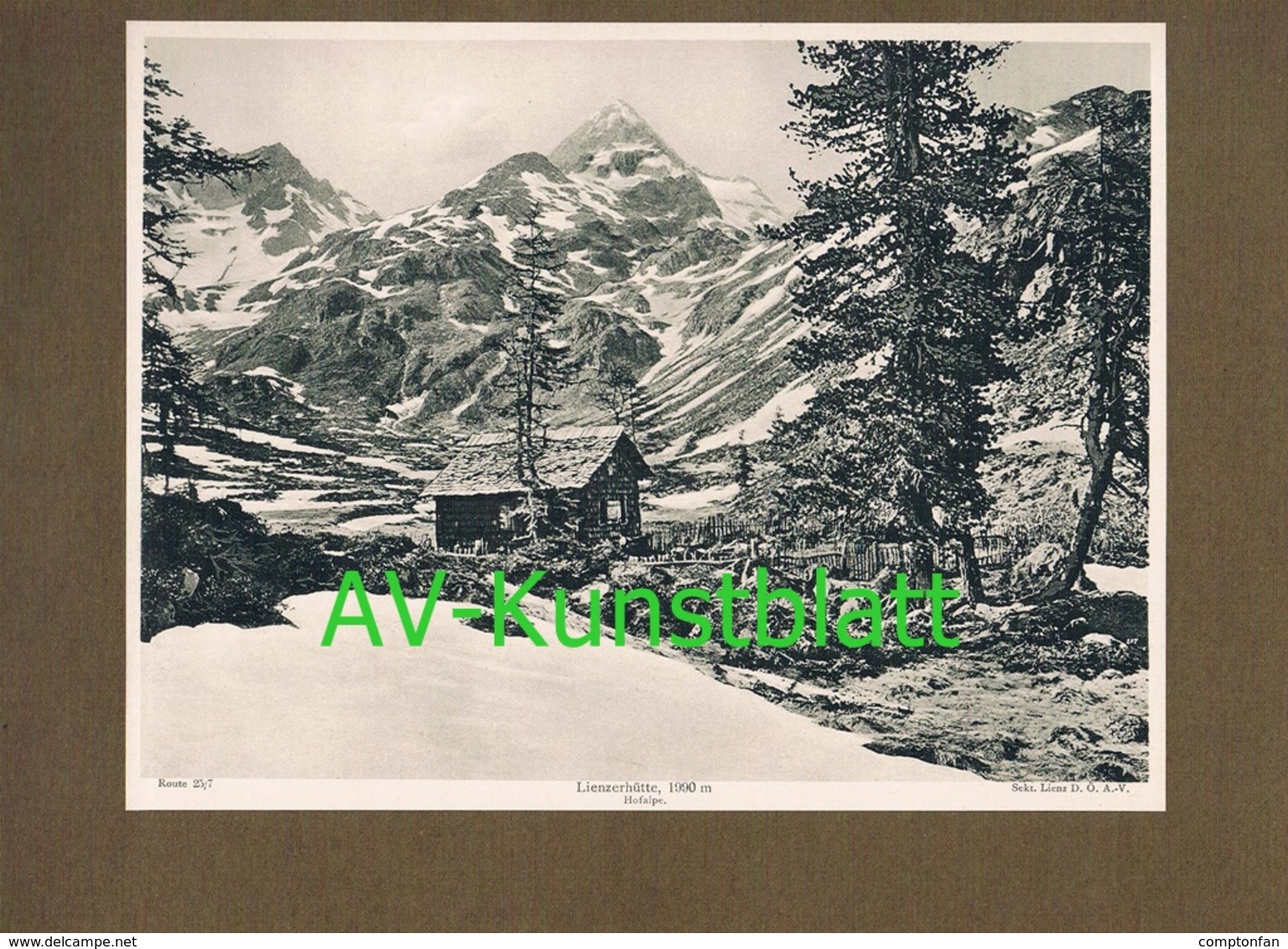 287-3 Lienzer Hütte Sektion Lienz Winterbild Lichtdruck 1908 !! - Documents Historiques