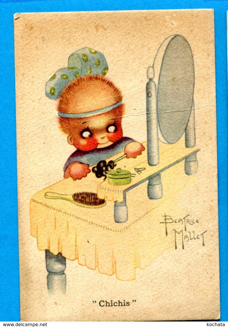 NY304, Chichis, Bébé Devant Un Miroir, Baby, Léger Pli, Circulée 1925 Sous Enveloppe - Mallet, B.